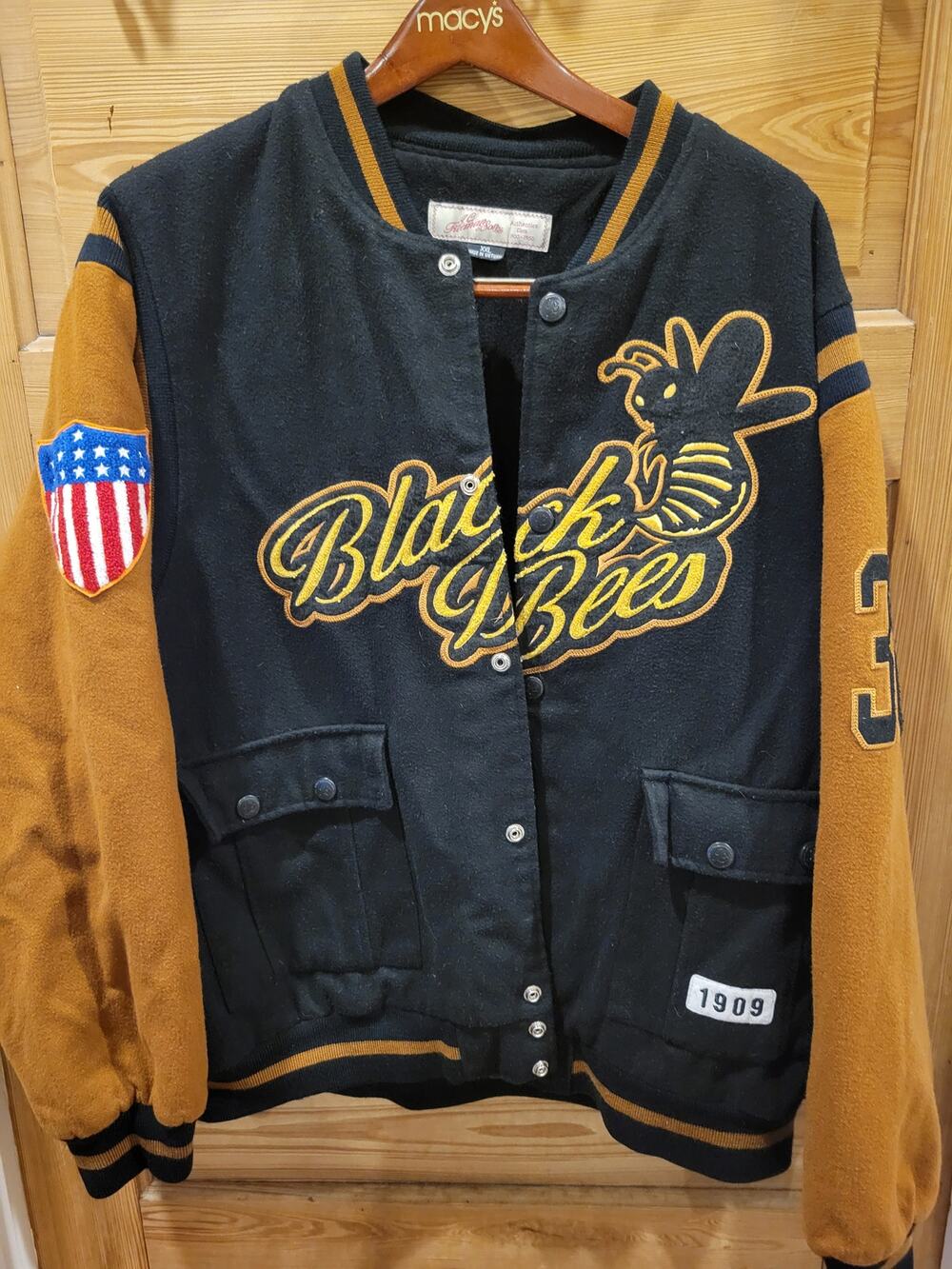 J.C. Freeman Negro League Black Bees Varsity Jacket XXL